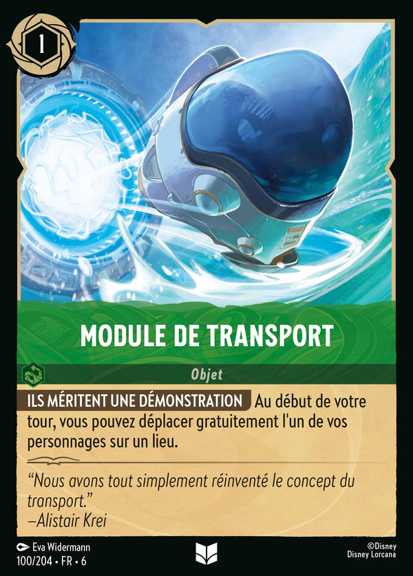 Module de transport — Carte Disney Lorcana 100 La Mer Azurite