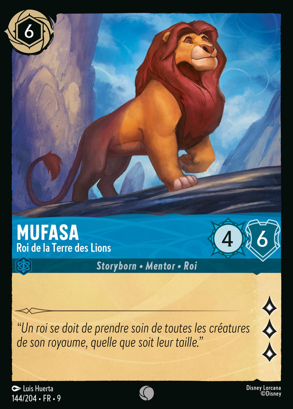 Mufasa - Roi de la Terre des Lions — Carte Disney Lorcana 144 Fabuleux