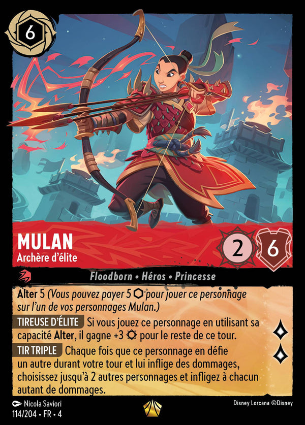 Mulan - Archère d'élite — Carte Disney Lorcana 114 Le Retour d'Ursula