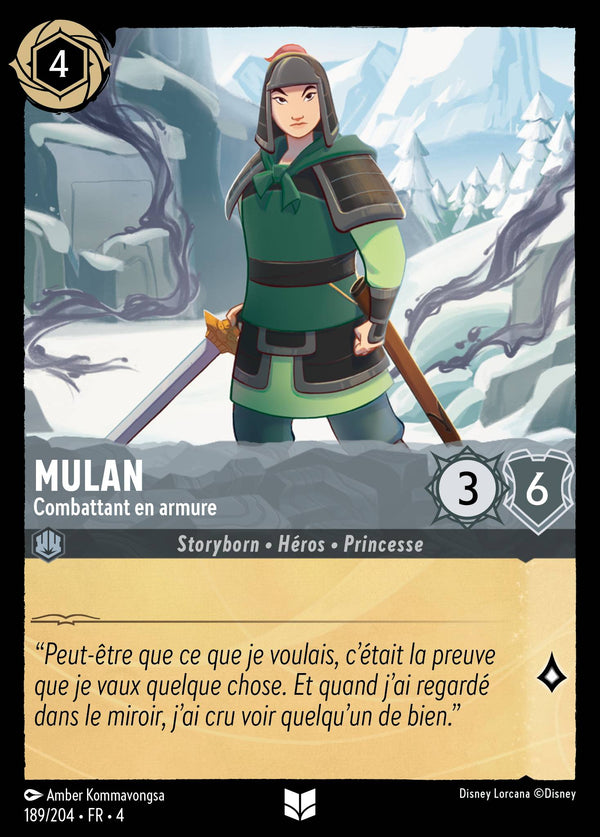 Mulan - Combattant en armure — Carte Disney Lorcana 189 Le Retour d'Ursula