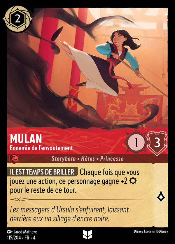 Mulan - Ennemie de l'envoutement — Carte Disney Lorcana 115 Le Retour d'Ursula
