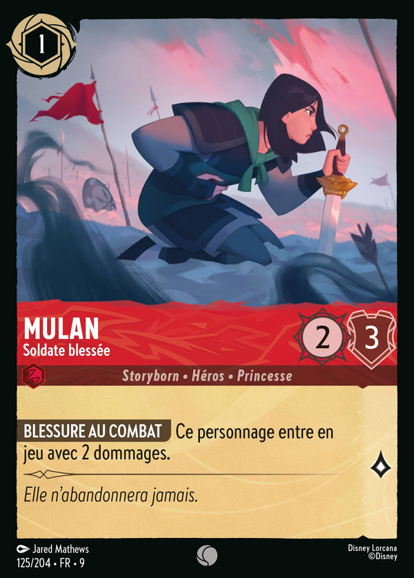Mulan - Soldate blessée — Carte Disney Lorcana 125 Fabuleux