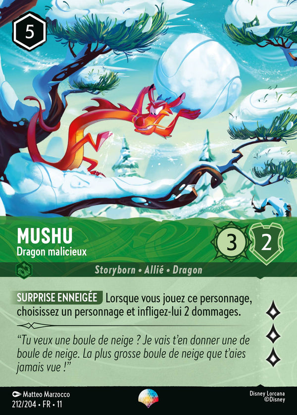 Mushu - Dragon malicieux — Carte Disney Lorcana 212 Givresort