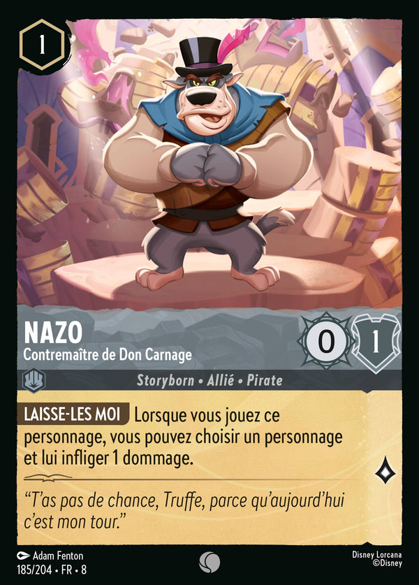 Nazo - Contremaître de Don Carnage — Carte Disney Lorcana 185 Le Règne de Jafar