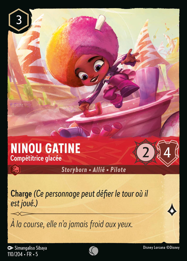 Ninou Gatine - Compétitrice glacée — Carte Disney Lorcana 110 Ciel Scintillant