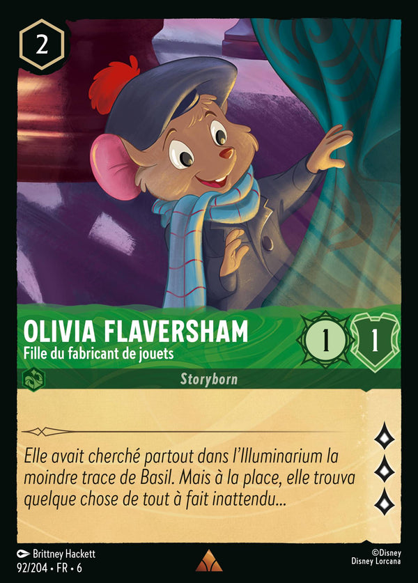 Olivia Flaversham - Fille du fabricant de jouets — Carte Disney Lorcana 92 La Mer Azurite