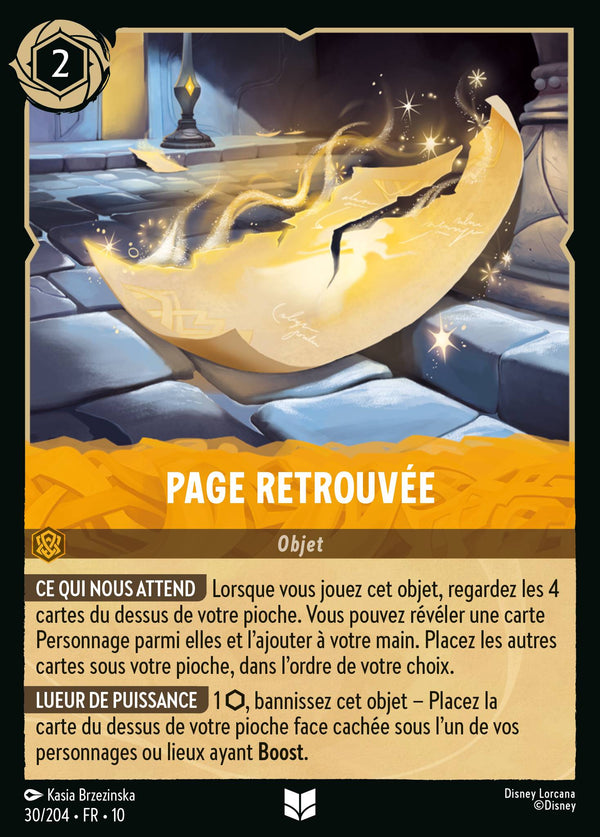 Page retrouvée — Carte Disney Lorcana 30 Lueurs dans les Profondeurs