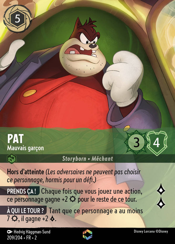 Pat - Mauvais garçon — Carte Disney Lorcana 209 L'Ascension des Floodborn