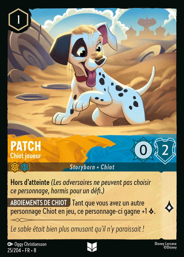 Patch - Chiot joueur — Carte Disney Lorcana 25 Le Règne de Jafar
