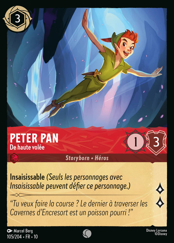 Peter Pan - De haute volée — Carte Disney Lorcana 105 Lueurs dans les Profondeurs