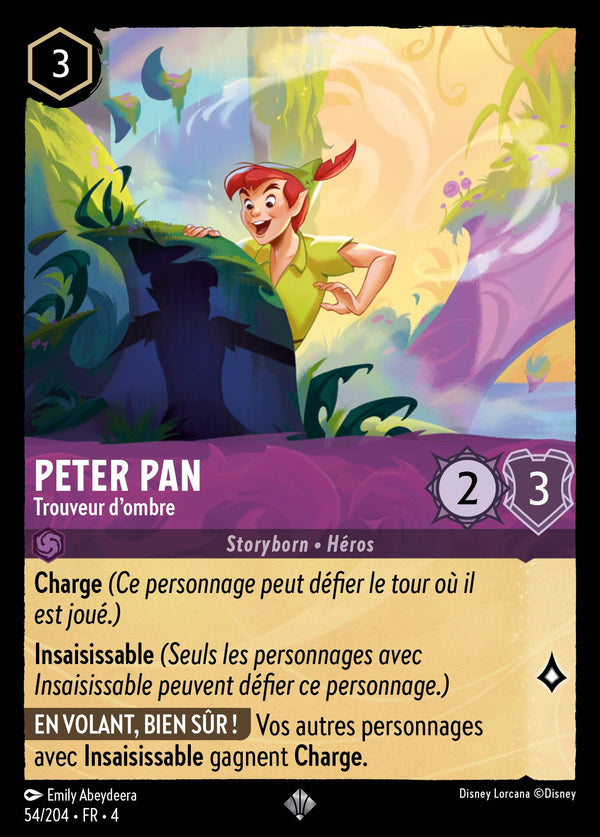 Peter Pan - Trouveur d'ombre — Carte Disney Lorcana 54 Le Retour d'Ursula