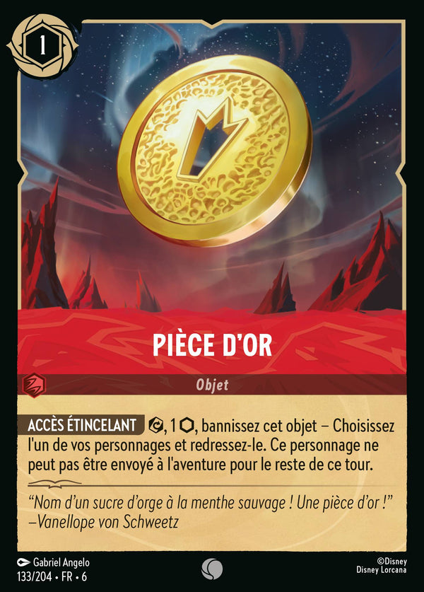 Pièce d'or — Carte Disney Lorcana 133 La Mer Azurite