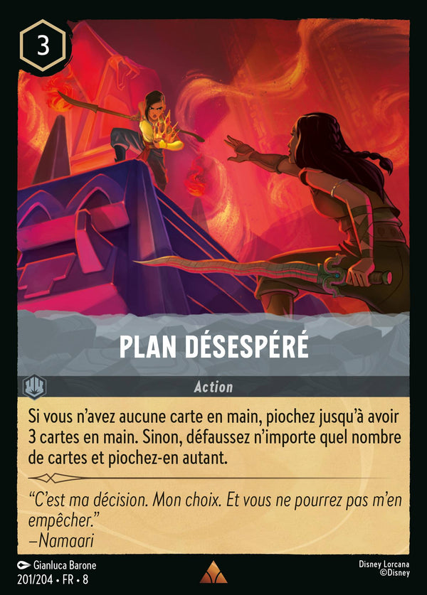 Plan désespéré — Carte Disney Lorcana 201 Le Règne de Jafar