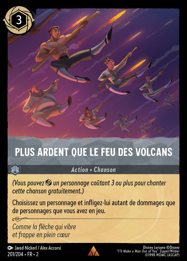 Plus ardent que le feu des volcans — Carte Disney Lorcana 201 L'Ascension des Floodborn
