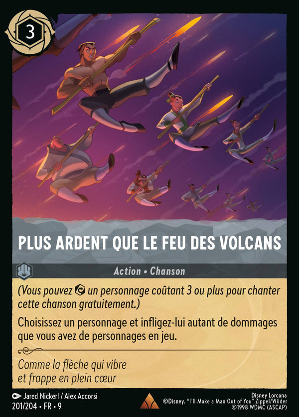 Plus ardent que le feu des volcans — Carte Disney Lorcana 201 Fabuleux