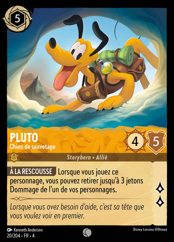 Pluto - Chien de sauvetage — Carte Disney Lorcana 20 Le Retour d'Ursula