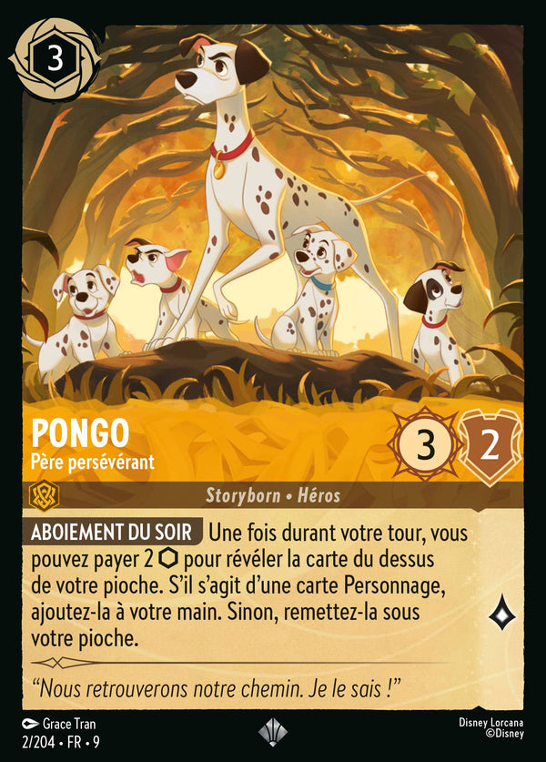 Pongo - Père persévérant — Carte Disney Lorcana 2 Fabuleux