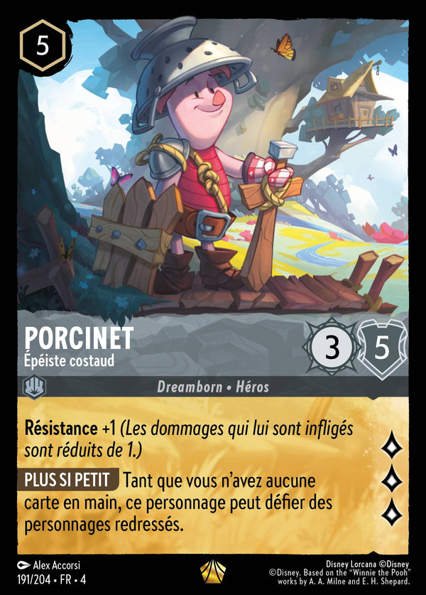 Porcinet - Épéiste costaud — Carte Disney Lorcana 191 Le Retour d'Ursula