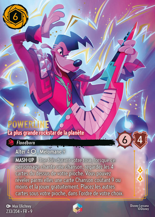 Powerline - La plus grande rockstar de la planète — Carte Disney Lorcana 233 Fabuleux