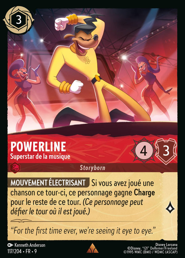 Powerline - Superstar de la musique — Carte Disney Lorcana 117 Fabuleux