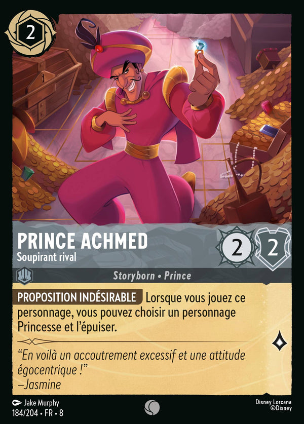 Prince Achmed - Soupirant rival — Carte Disney Lorcana 184 Le Règne de Jafar