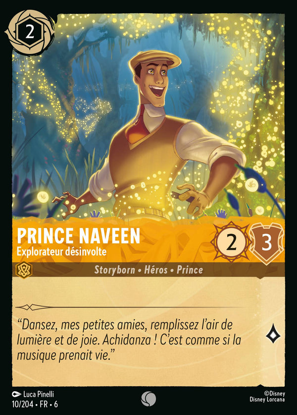 Prince Naveen - Explorateur désinvolte — Carte Disney Lorcana 10 La Mer Azurite