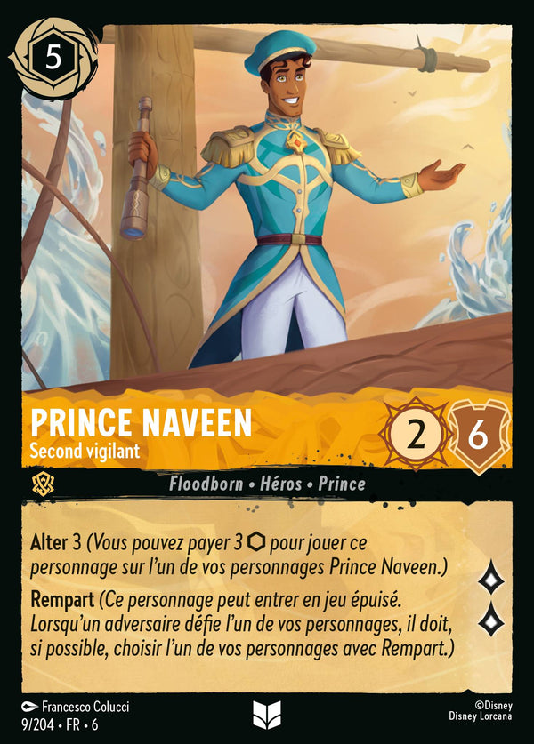 Prince Naveen - Second vigilant — Carte Disney Lorcana 9 La Mer Azurite