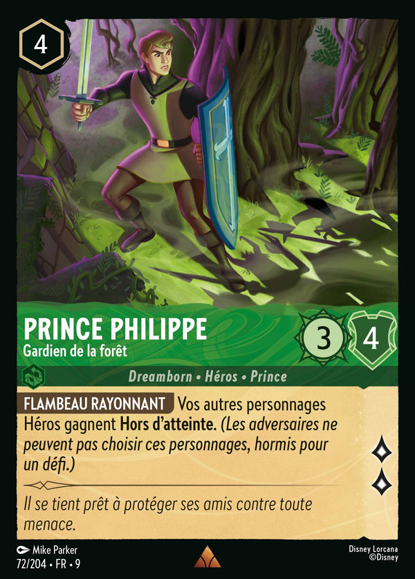 Prince Philippe - Gardien de la forêt — Carte Disney Lorcana 72 Fabuleux