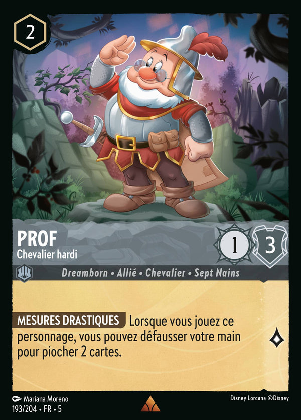 Prof - Chevalier hardi — Carte Disney Lorcana 193 Ciel Scintillant