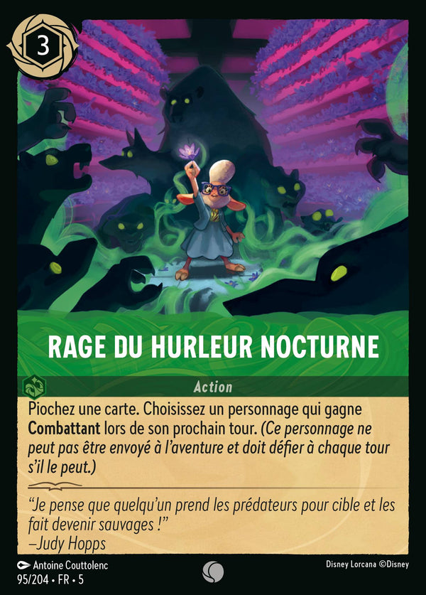 Rage du Hurleur nocturne — Carte Disney Lorcana 95 Ciel Scintillant