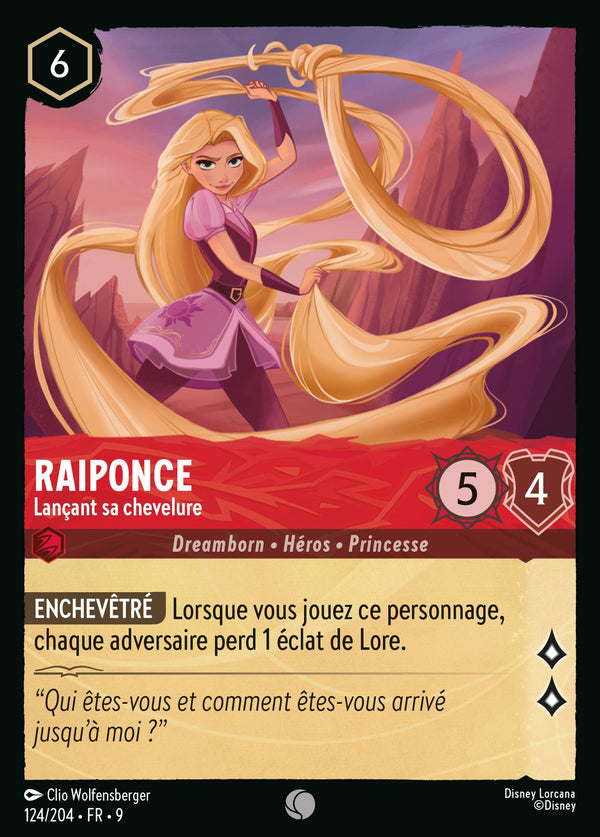 Raiponce - Lançant sa chevelure — Carte Disney Lorcana 124 Fabuleux
