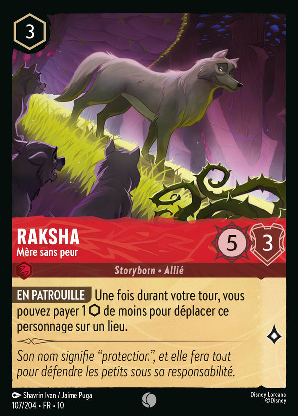 Raksha - Mère sans peur — Carte Disney Lorcana 107 Lueurs dans les Profondeurs