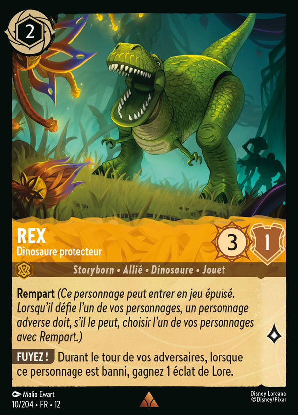 Rex - Dinosaure protecteur — Carte Disney Lorcana 10 Contrées Inconnues