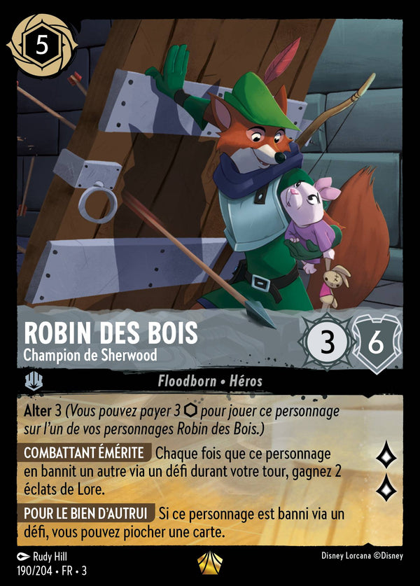 Robin des Bois - Champion de Sherwood — Carte Disney Lorcana 190 Les Terres d'Encres