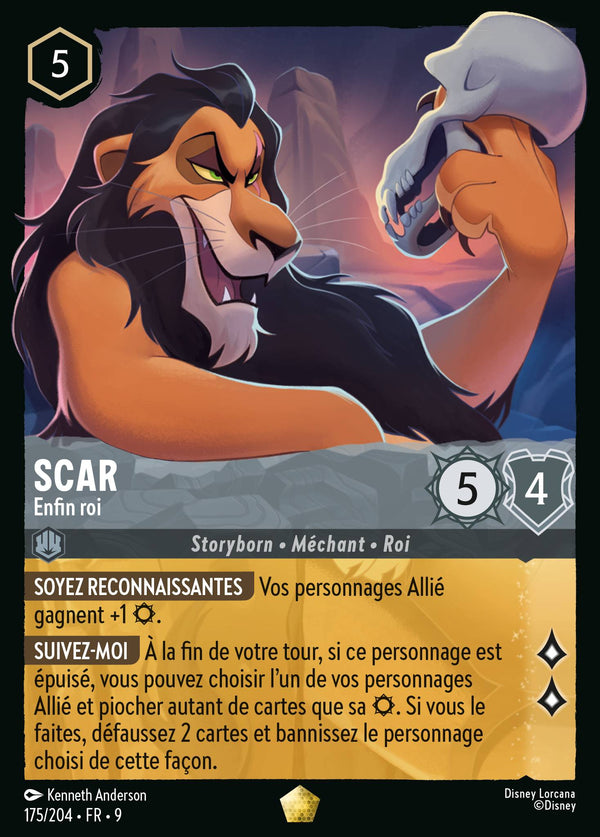 Scar - Enfin roi — Carte Disney Lorcana 175 Fabuleux
