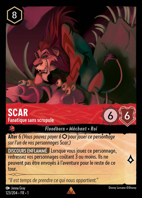 Scar - Fanatique sans scrupule — Carte Disney Lorcana 123 Premier Chapitre