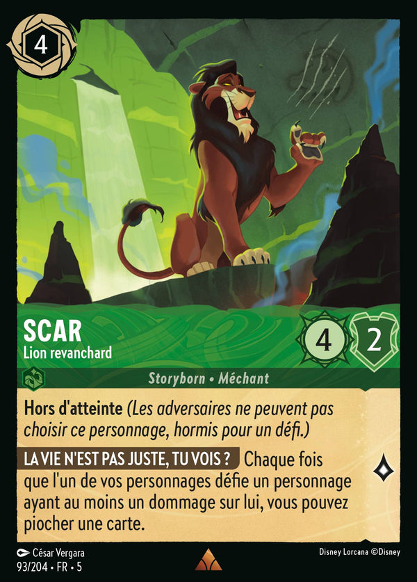 Scar - Lion revanchard — Carte Disney Lorcana 93 Ciel Scintillant