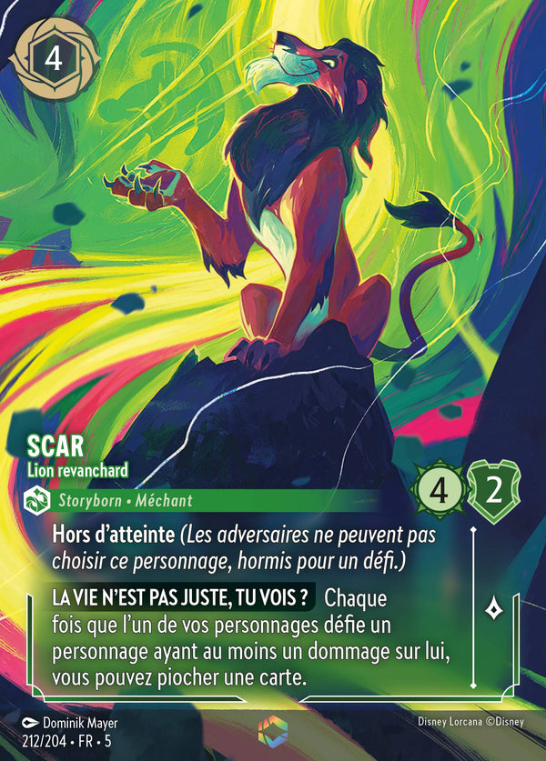 Scar - Lion revanchard — Carte Disney Lorcana 212 Ciel Scintillant