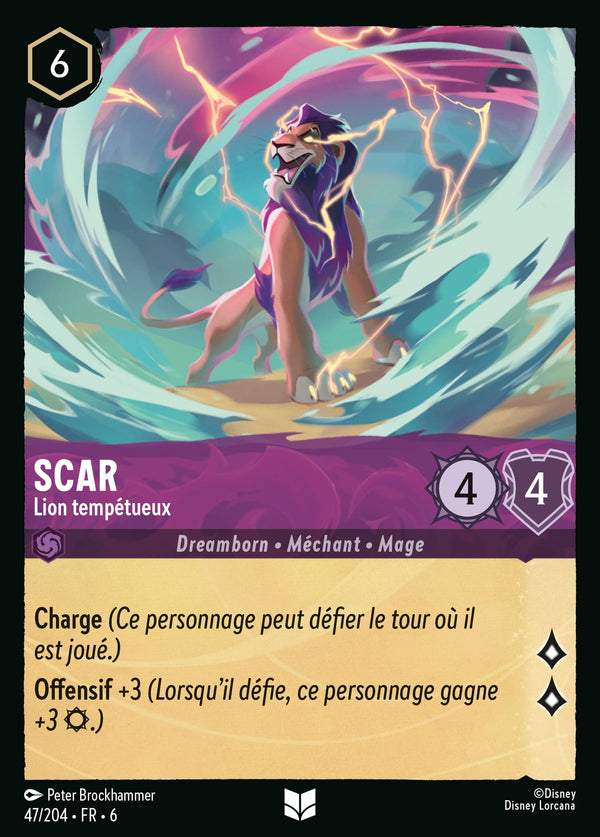 Scar - Lion tempétueux — Carte Disney Lorcana 47 La Mer Azurite