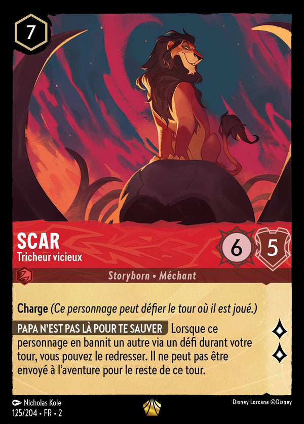 Scar - Tricheur vicieux — Carte Disney Lorcana 125 L'Ascension des Floodborn