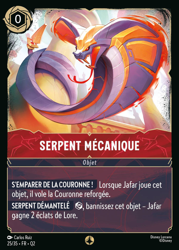Serpent mécanique — Carte Disney Lorcana 25 Quête des Illumineurs: Vol au palais