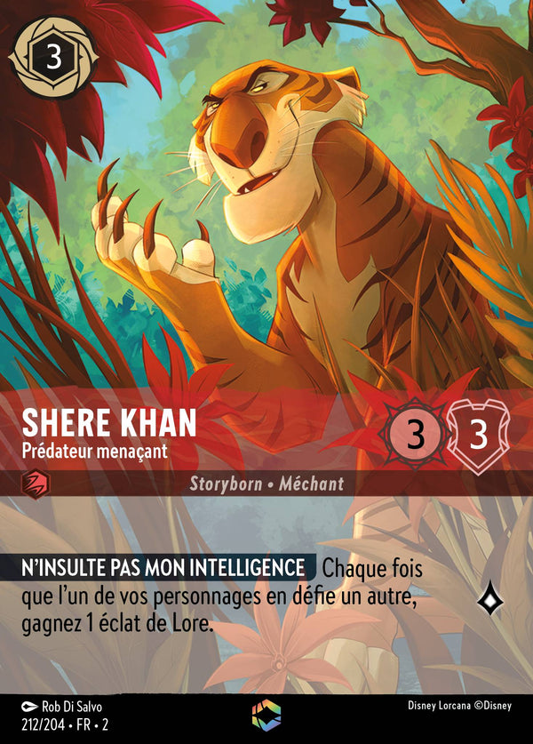Shere Khan - Prédateur menaçant — Carte Disney Lorcana 212 L'Ascension des Floodborn