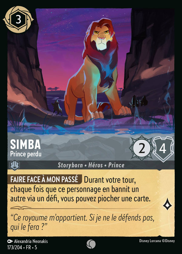 Simba - Prince perdu — Carte Disney Lorcana 173 Ciel Scintillant