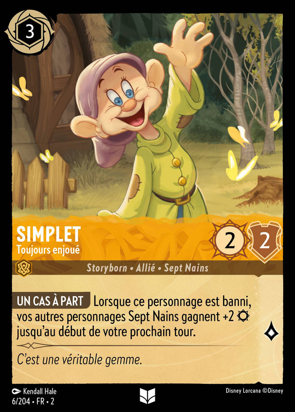 Simplet - Toujours enjoué — Carte Disney Lorcana 6 L'Ascension des Floodborn