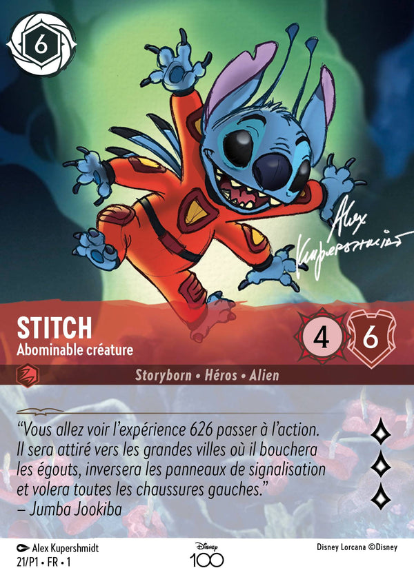 Stitch - Abominable créature — Carte Disney Lorcana 21 Premier Chapitre