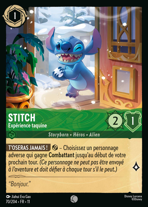 Stitch - Expérience taquine — Carte Disney Lorcana 70 Givresort