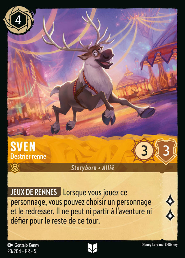 Sven - Destrier renne — Carte Disney Lorcana 23 Ciel Scintillant