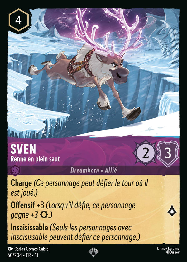 Sven - Renne en plein saut — Carte Disney Lorcana 60 Givresort