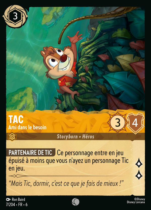 Tac - Ami dans le besoin — Carte Disney Lorcana 7 La Mer Azurite