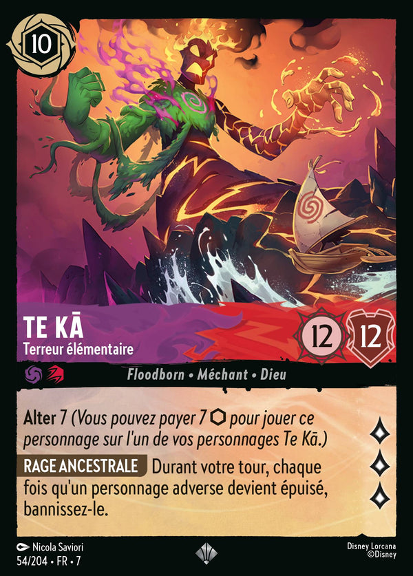 Te Kā - Terreur élémentaire — Carte Disney Lorcana 54 L'île d'Archazia